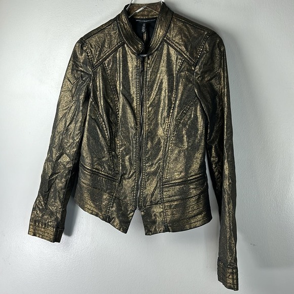 WHBM Coated Metallic Band Jacket Gold NWT Size 10 - Picture 7 of 13
